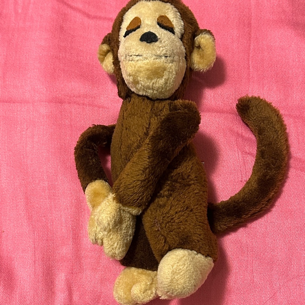Vintage Dakin Hugging Monkey Dark Brown 1976 Vintage Plush Stuffed Animal